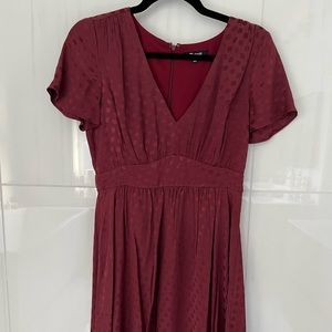 Madewell Burgundy V Neck Mini Dress